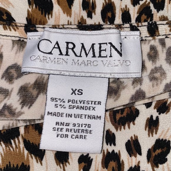 Carmen Marc Valvo Animal Print Top XS - Picture 4 of 4